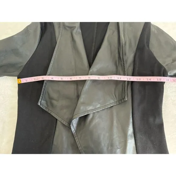 Velvet By Graham &amp; Spencer Candy Ponti w/ Faux Leather Jacket in Black Size S