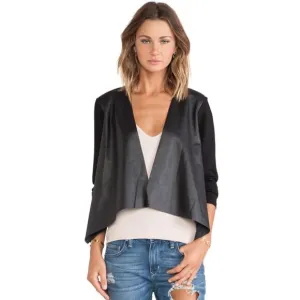 Velvet By Graham &amp; Spencer Candy Ponti w/ Faux Leather Jacket in Black Size S