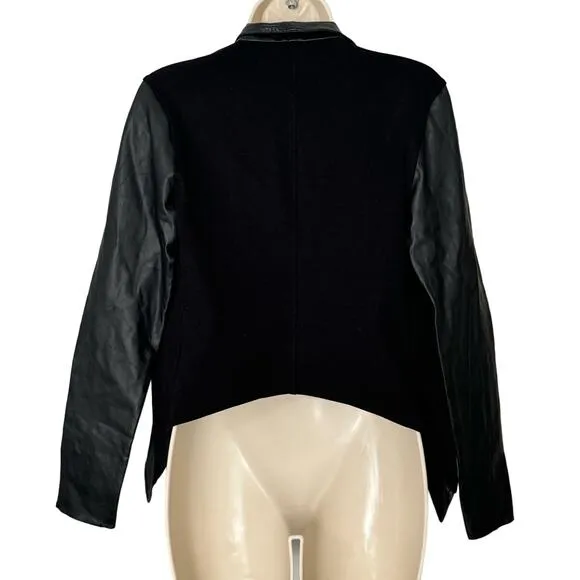 Velvet By Graham &amp; Spencer Candy Ponti w/ Faux Leather Jacket in Black Size S