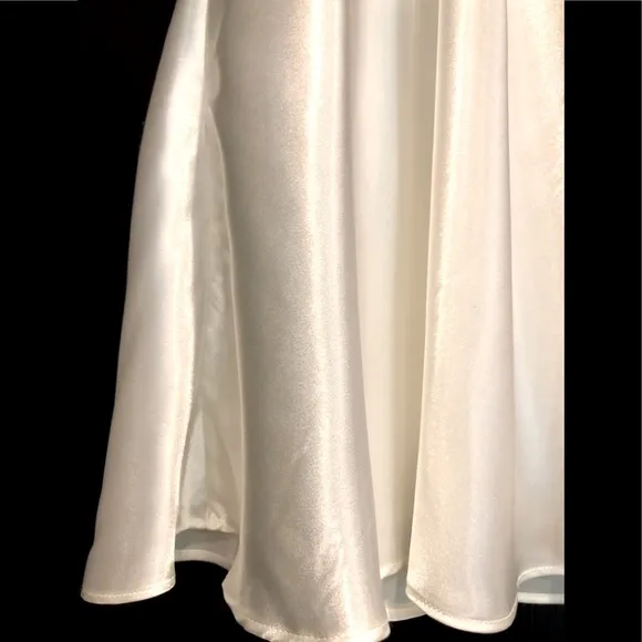 Victoria’s Secret ivory Satin  &amp; Chiffon embellished sequin, lace chemise. Sz S