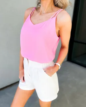 Vinny Satin Cami Tank (Bubble Gum Pink)