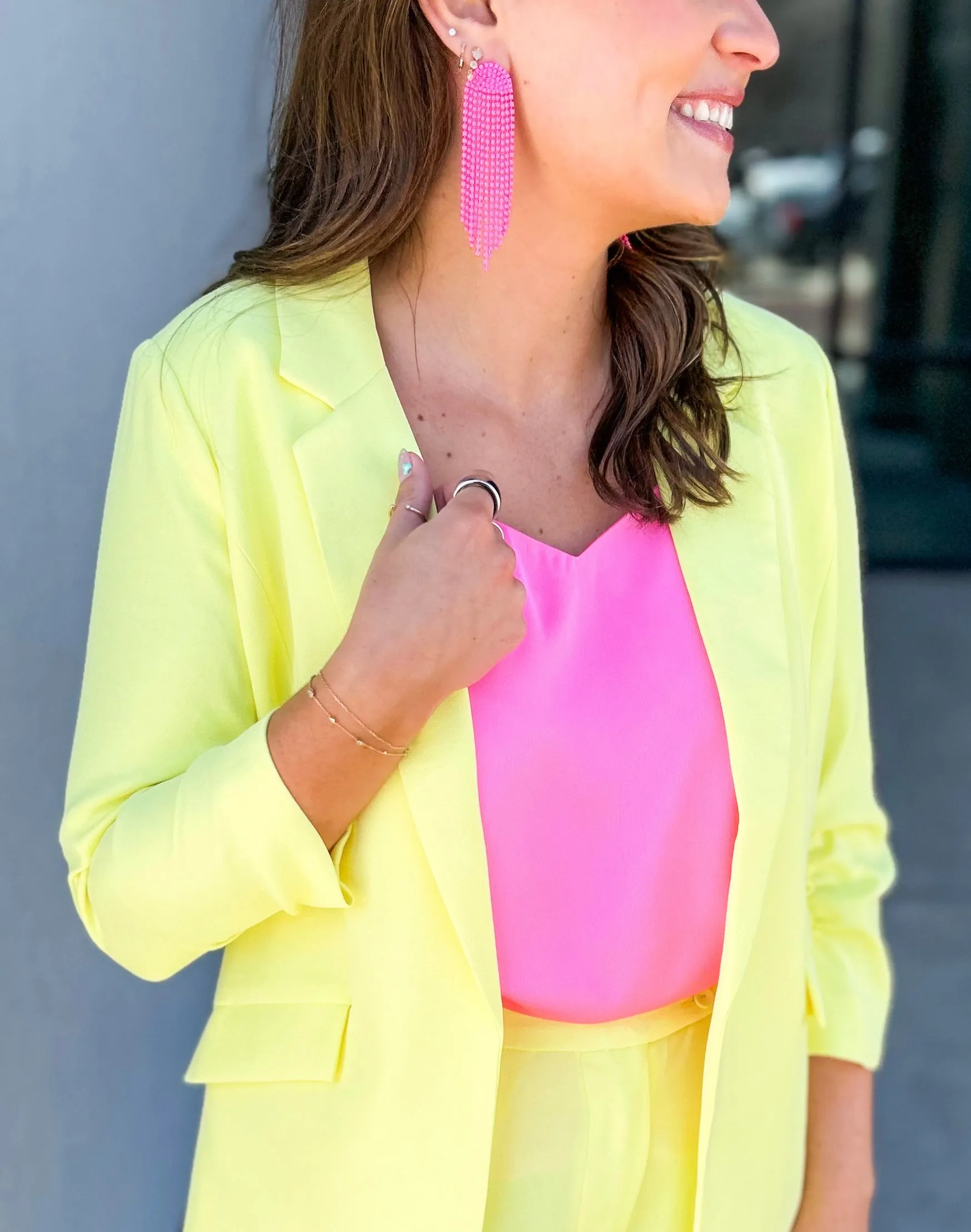 Vinny Satin Cami Tank (Bubble Gum Pink)