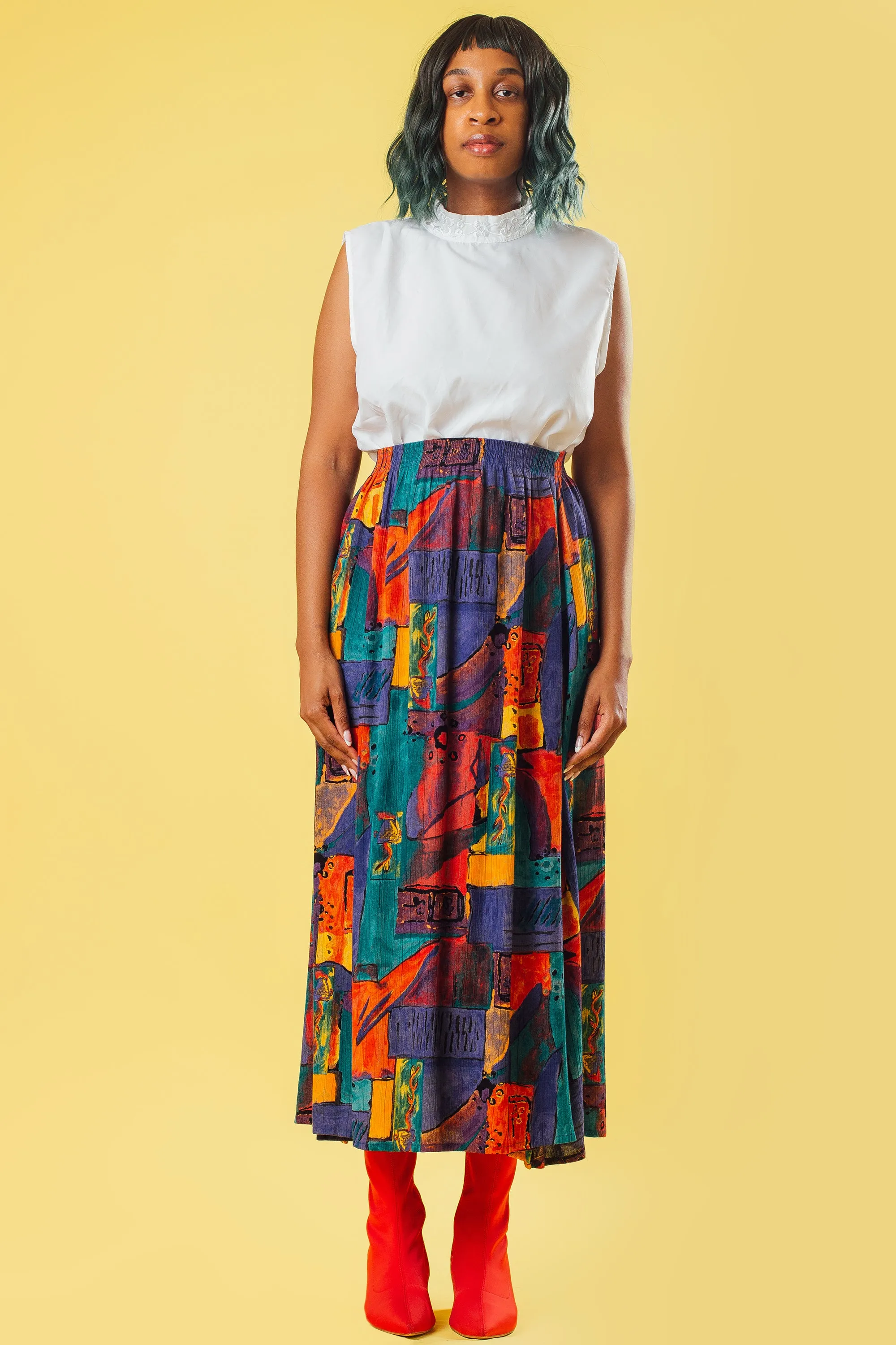 Vintage 90's Bohemian Hippie Maxi Skirt | 1X