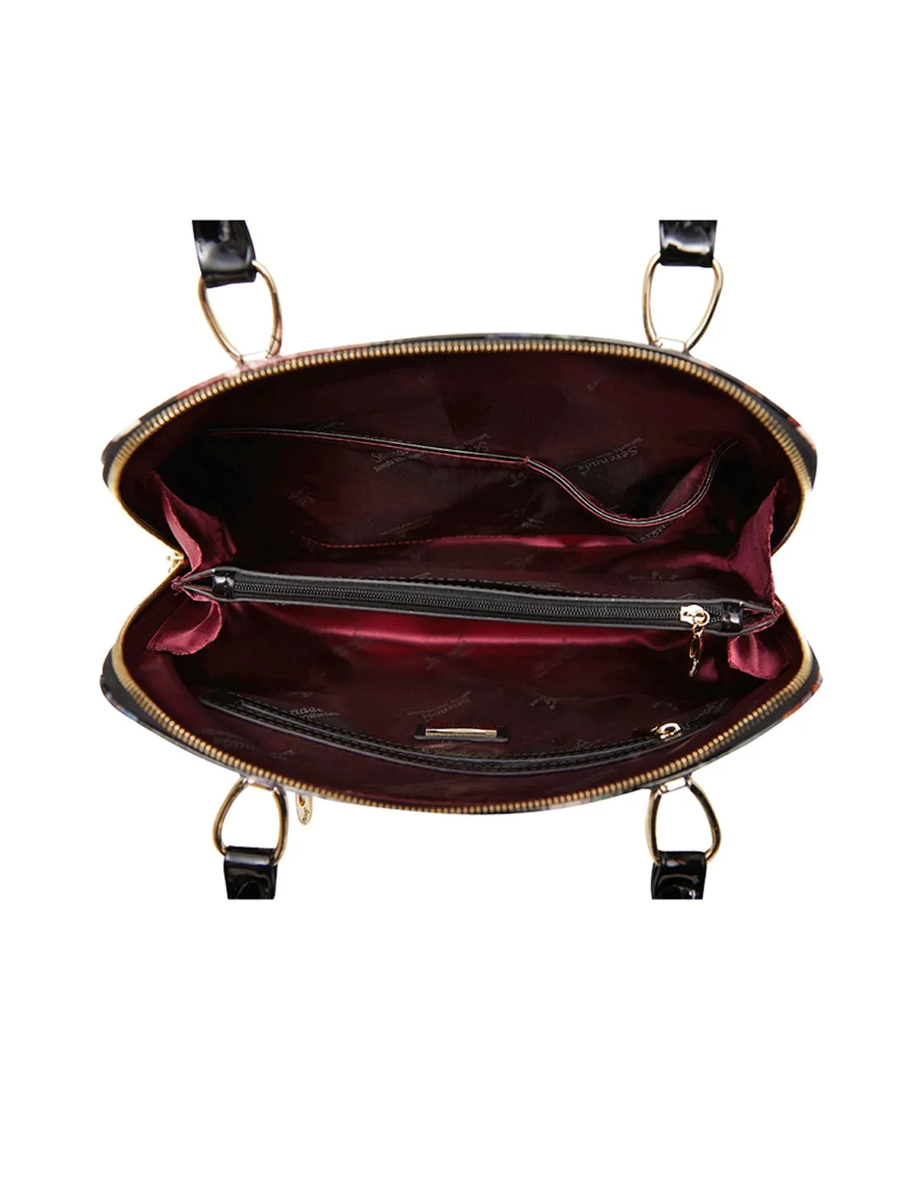 VINTAGE BIRD PATENT LEATHER HANDBAG- SN41-7573
