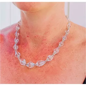 Vintage Estate Jewelry Art Deco Rock Crystal Necklace Sterling Clasp 1920S