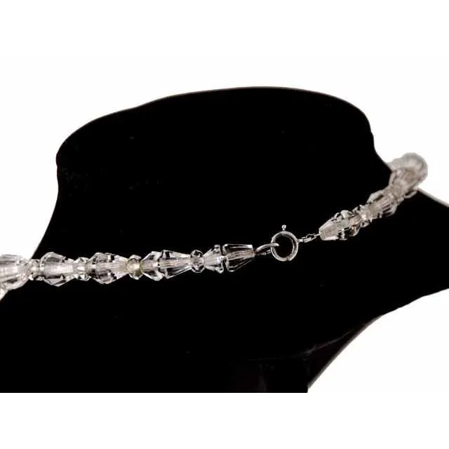 Vintage Estate Jewelry Art Deco Rock Crystal Necklace Sterling Clasp 1920S