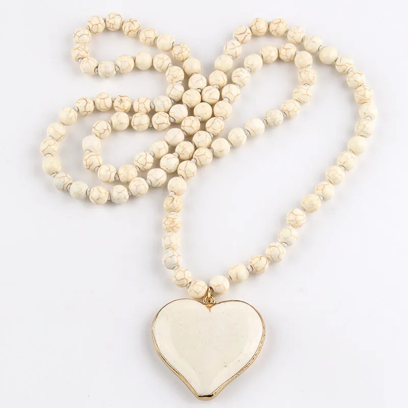 Vintage Ethnic Style Handmade Knotted Beaded Necklace