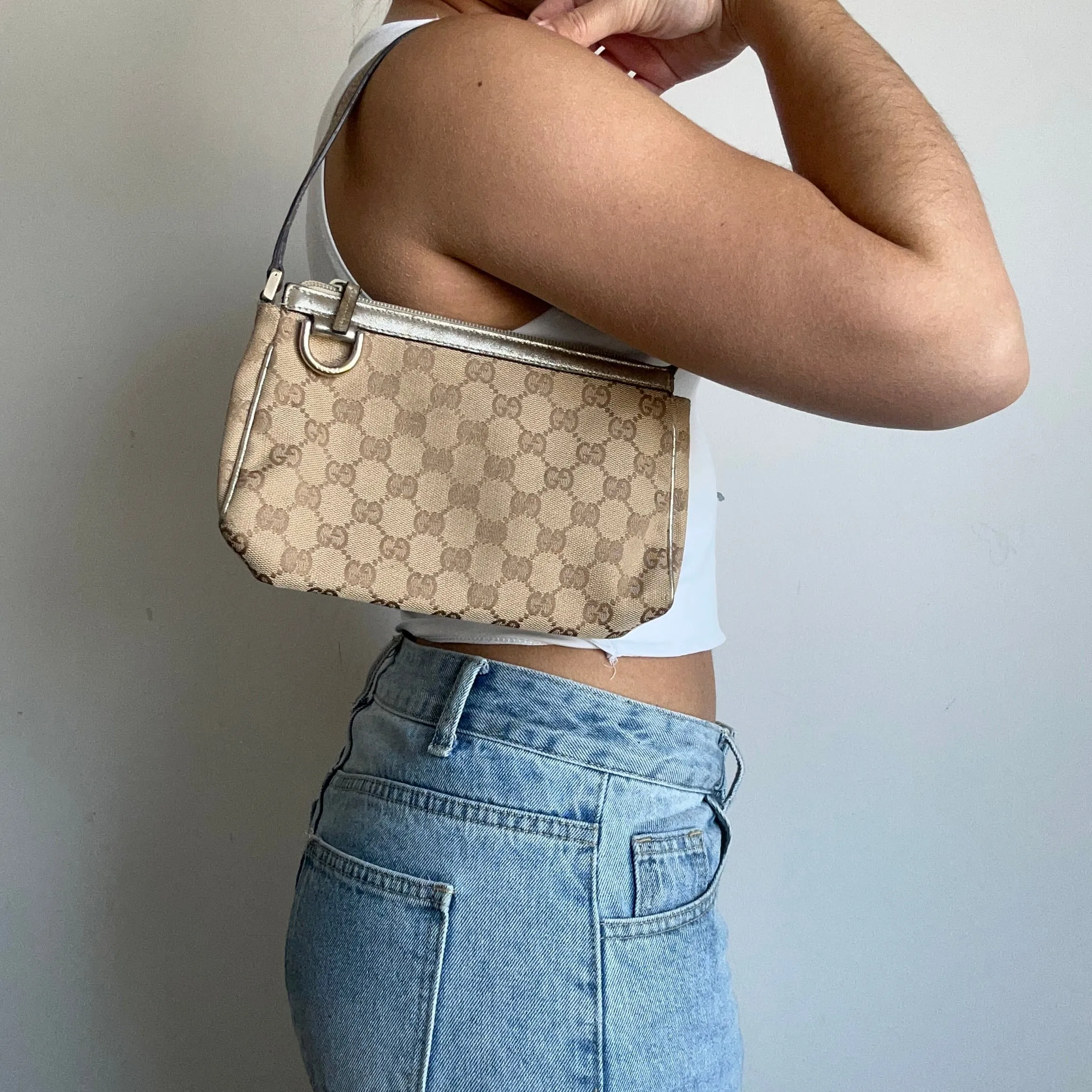 Vintage Gucci Monogram Shoulder Bag