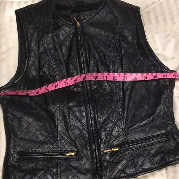 Vintage Otello Pelle quilted leather vest