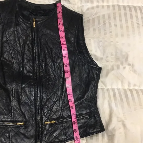 Vintage Otello Pelle quilted leather vest