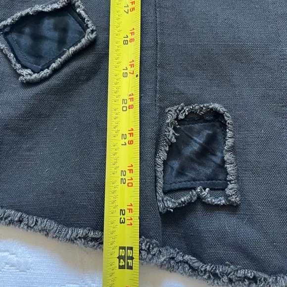 Vintage Women’s Linen Patchwork Button Jacket Lagenlook Artsy M