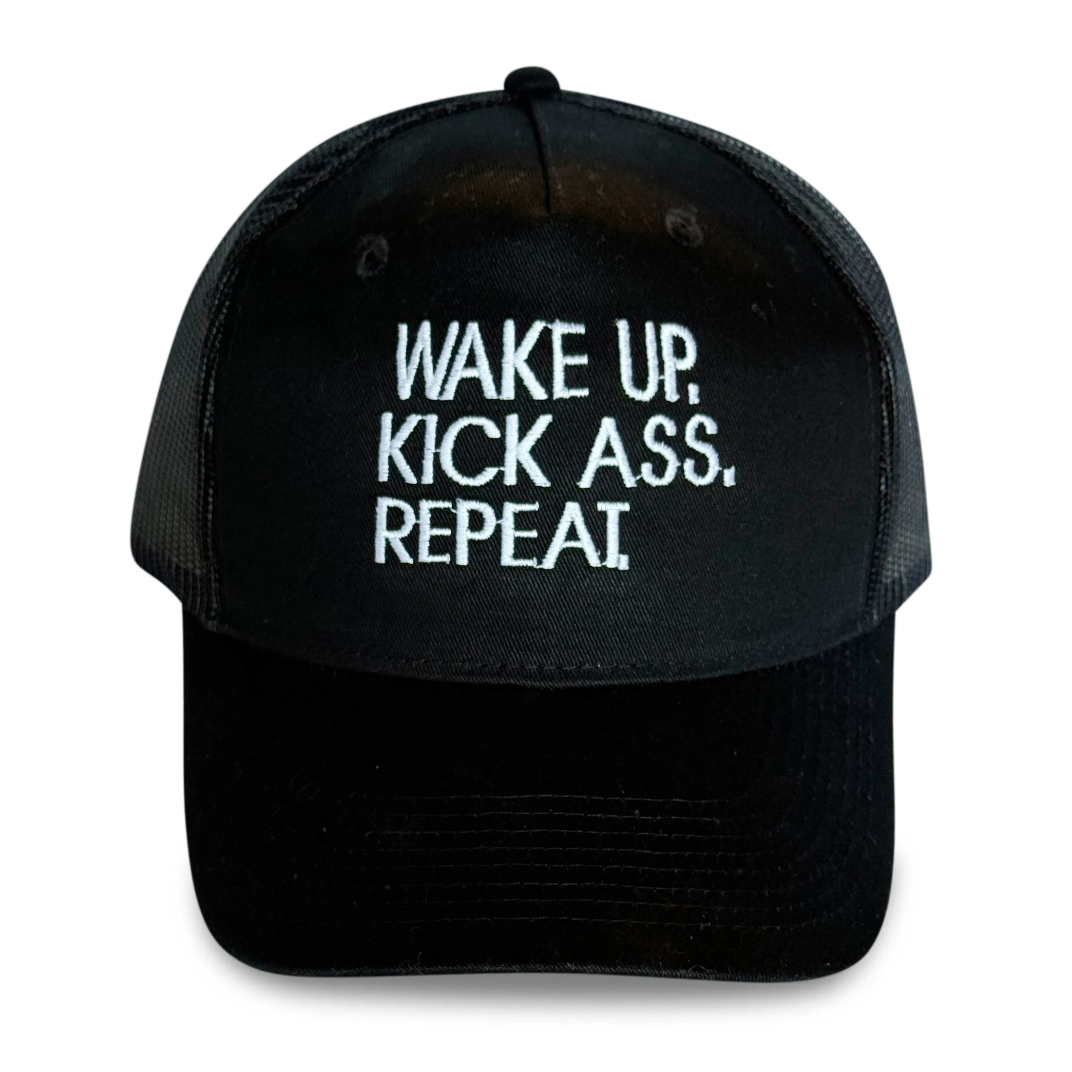 Wake Up. Kick Ass. Repeat. Trucker Hat