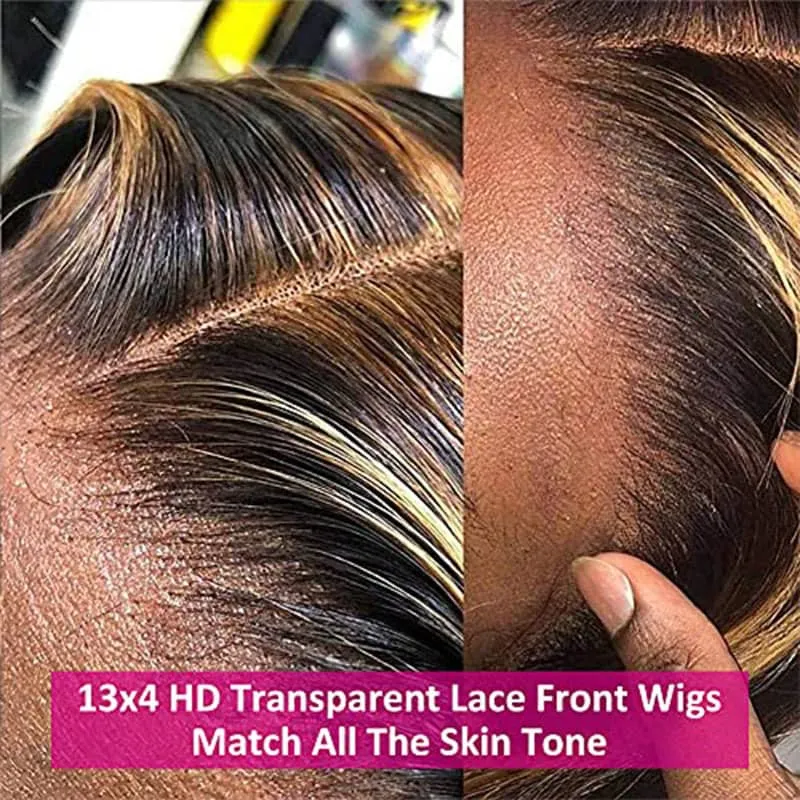 Water Wave Bob Highlight Short Hair 5x5 Closure wig high density