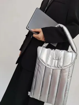 Waterproof Shockproof Nylon Laptop Sleeve Bag - Silver