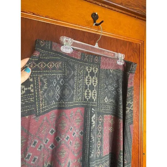Western Coldwater Creek Petite Patchwork Maxi Skirt