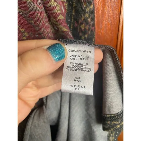 Western Coldwater Creek Petite Patchwork Maxi Skirt