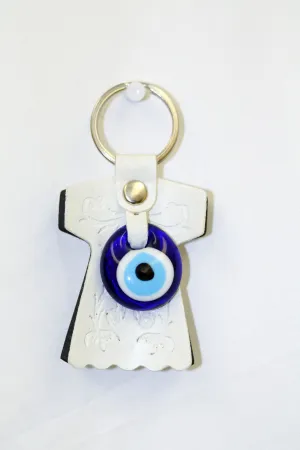 White Turkish Evil Eye Key Chain