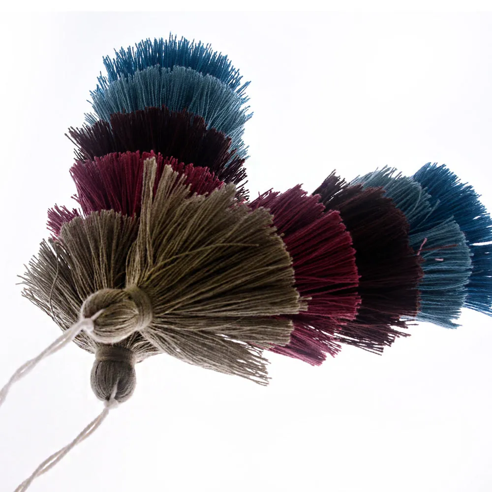 Wholesale Layered Tassel Pendant Five Tier Colorful Cotton Tassel for Earrings pendant handmade 2pcs 10192857