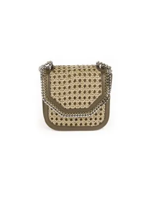 Wicker Mini Box Shoulder Bag - Green