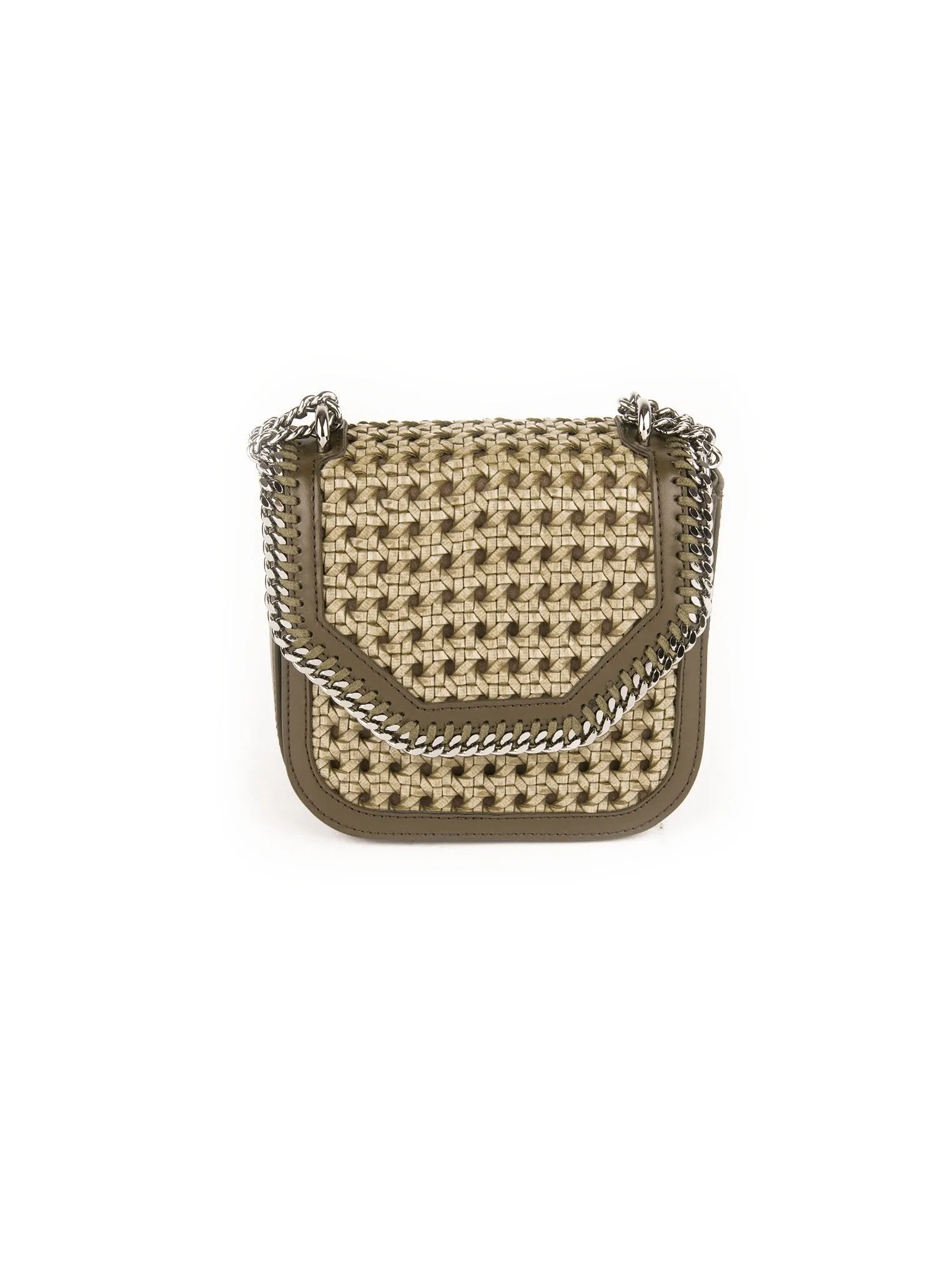 Wicker Mini Box Shoulder Bag - Green