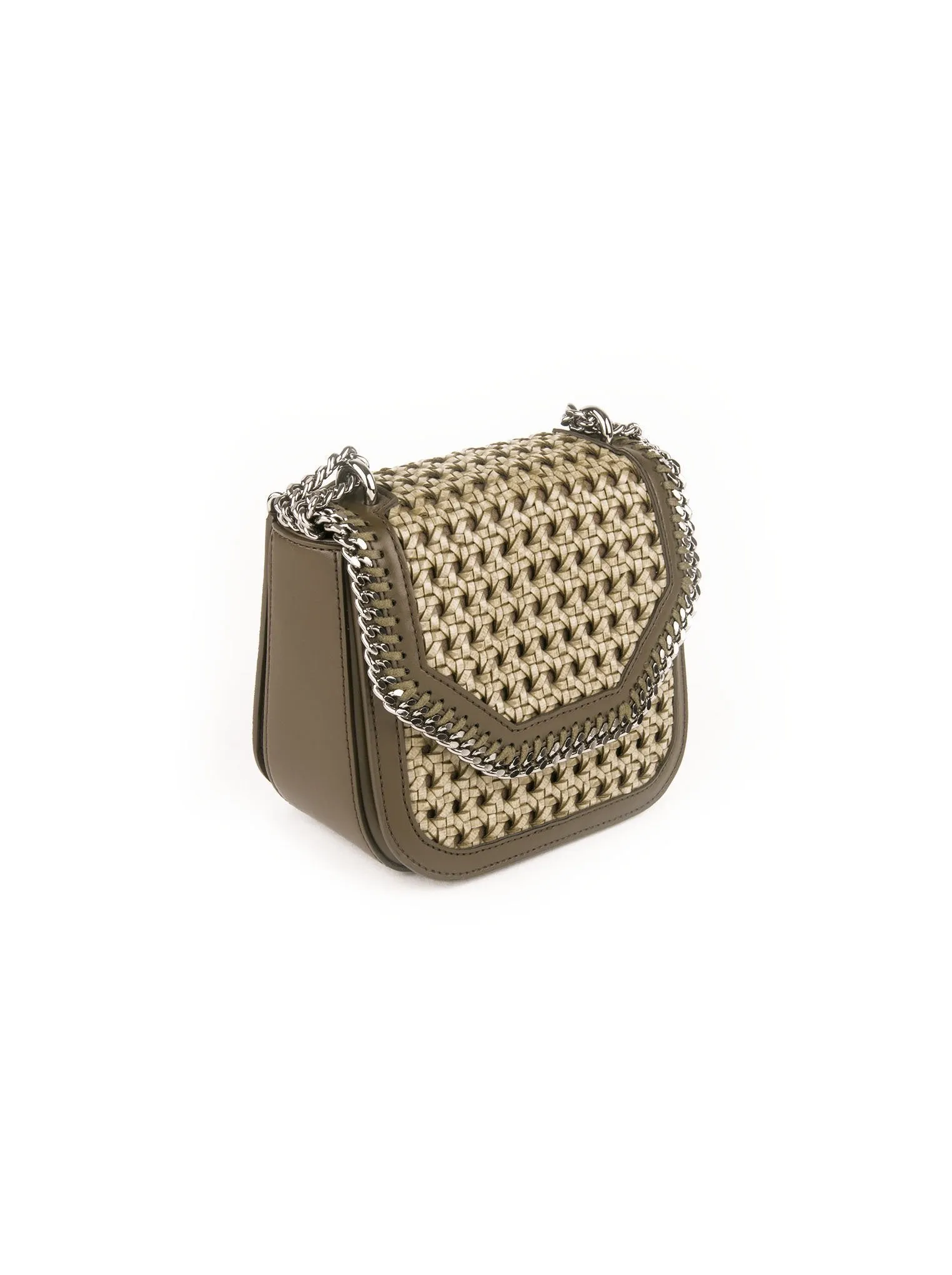 Wicker Mini Box Shoulder Bag - Green