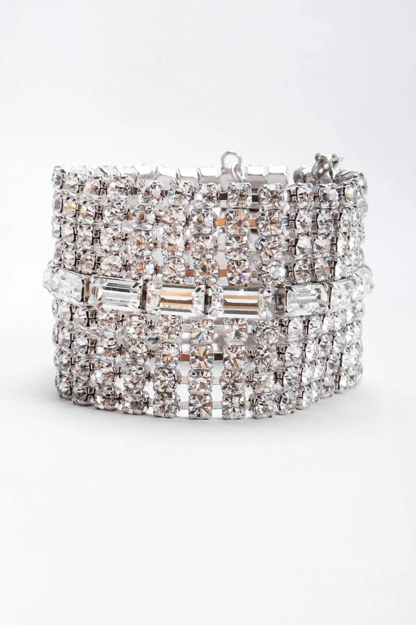 Wide Crystal Baguette Bracelet