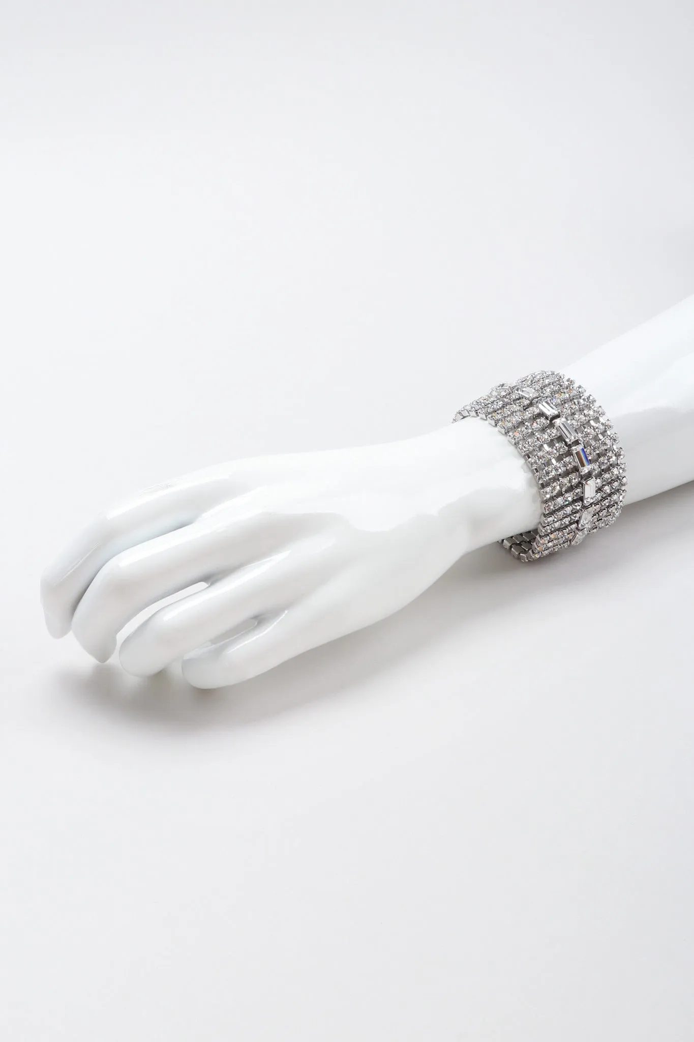 Wide Crystal Baguette Bracelet