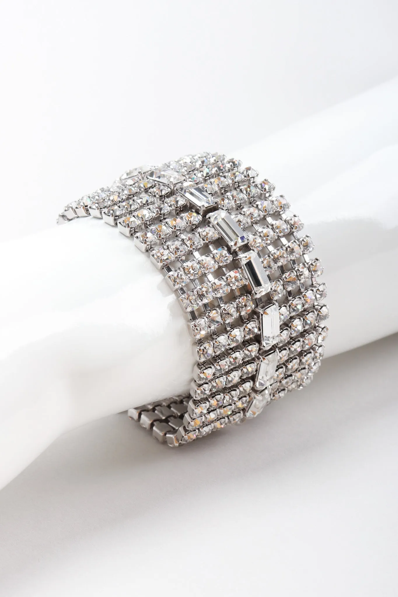 Wide Crystal Baguette Bracelet