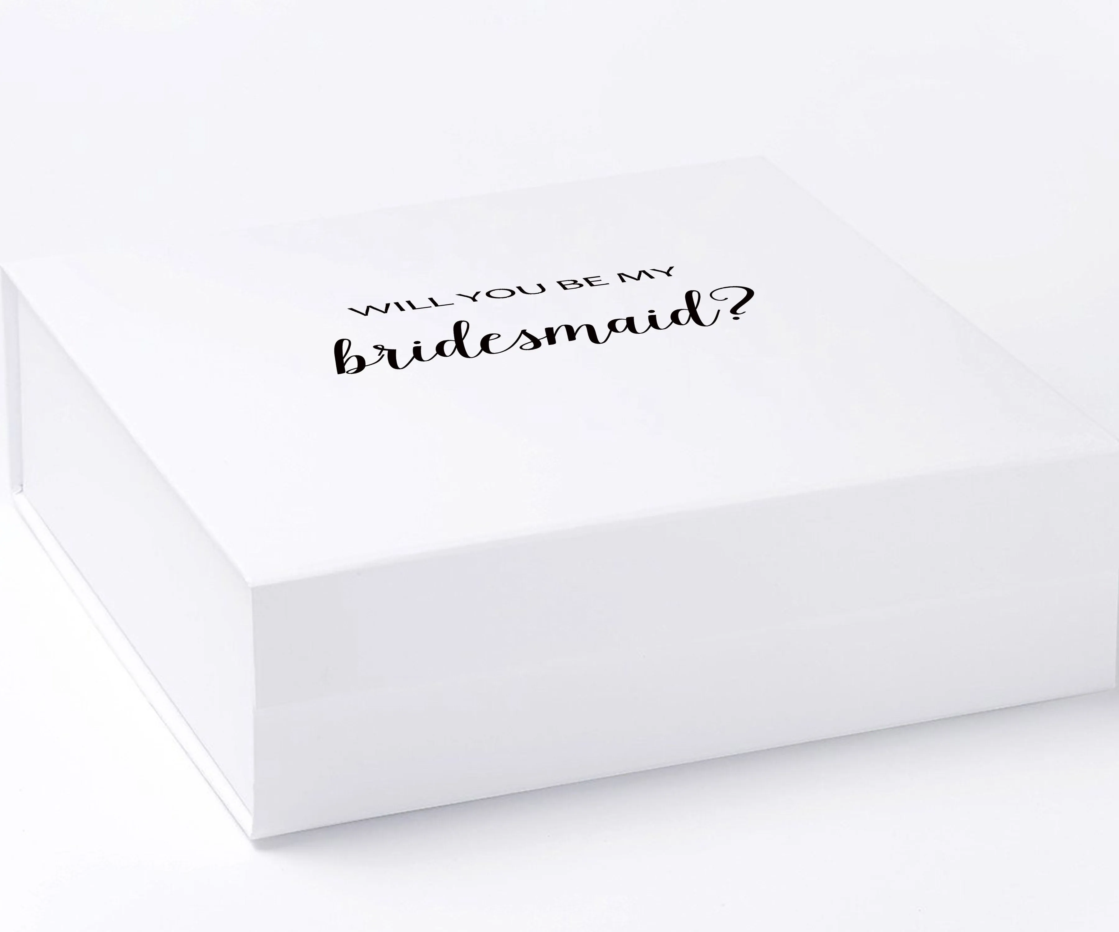 Will You Be My bridesmaid? Proposal Box White - No Border - No ribbon