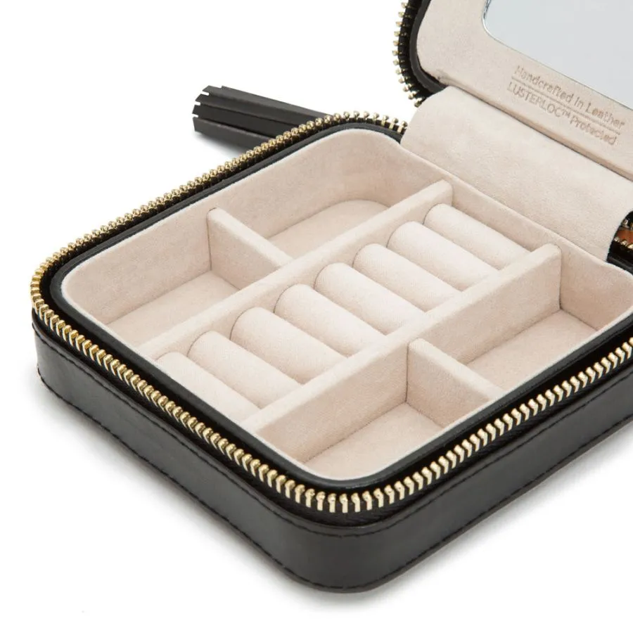 Wolf Caroline Jewelry Zip Travel Case - Black