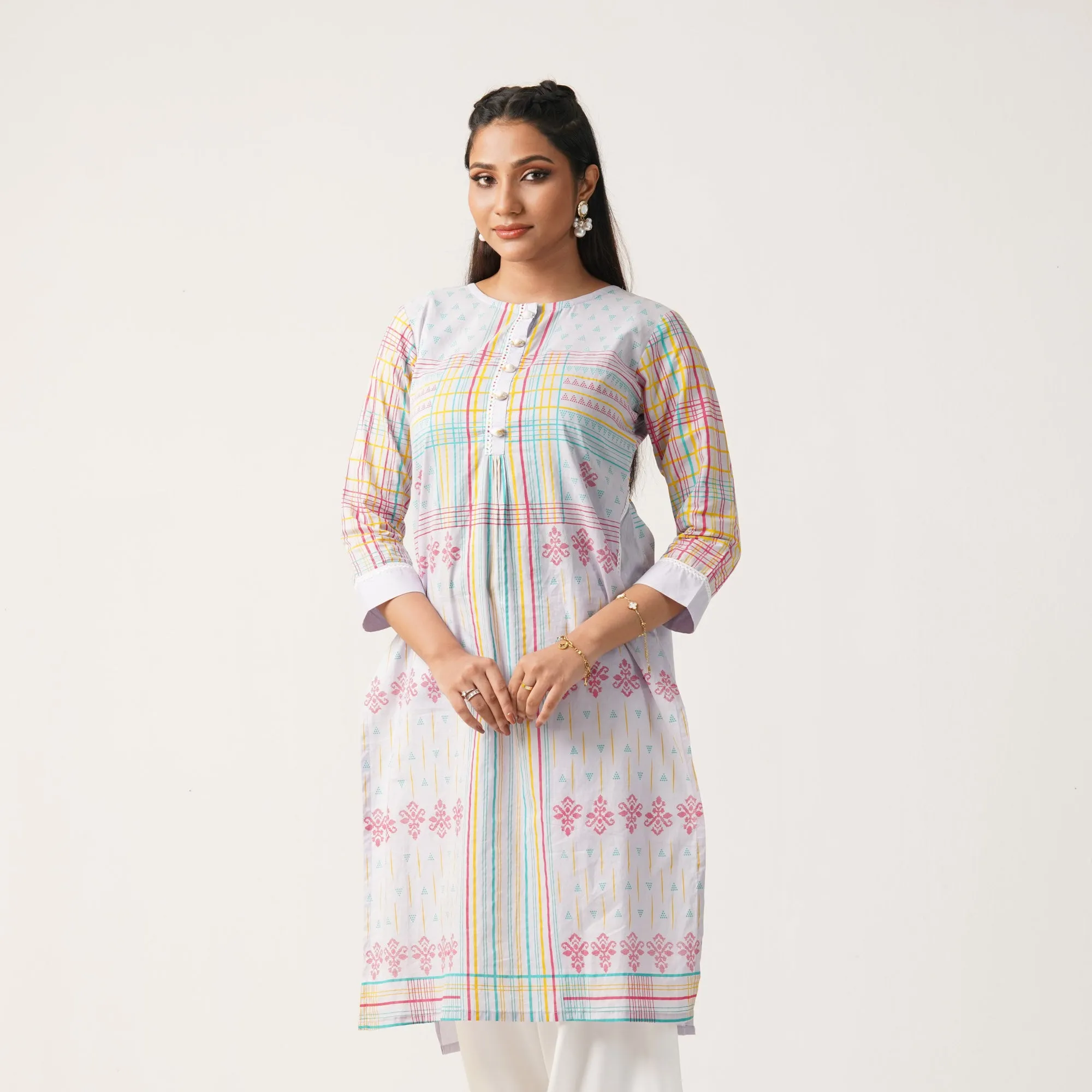 Womens Ethnic Average Kurti-Violet
