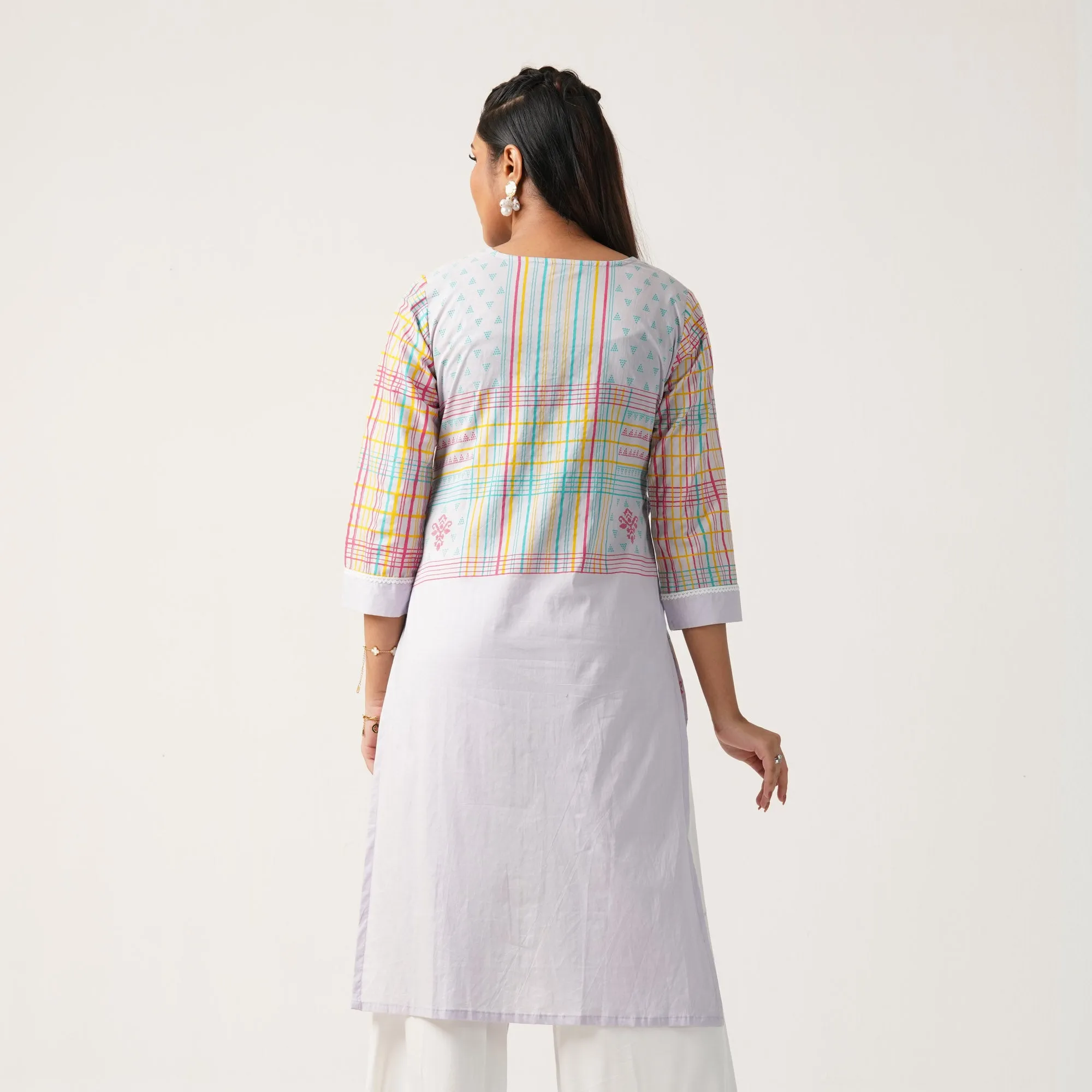 Womens Ethnic Average Kurti-Violet