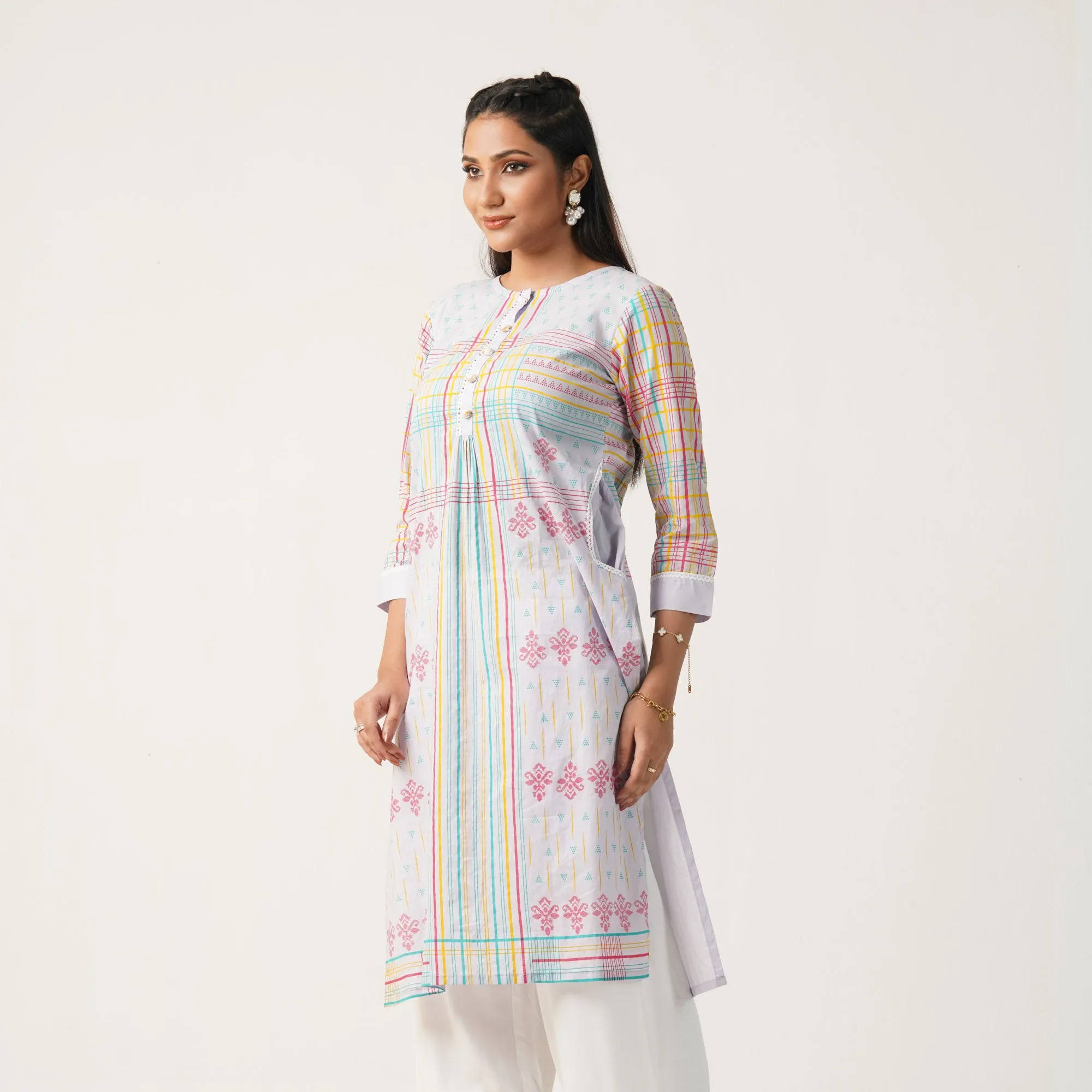Womens Ethnic Average Kurti-Violet