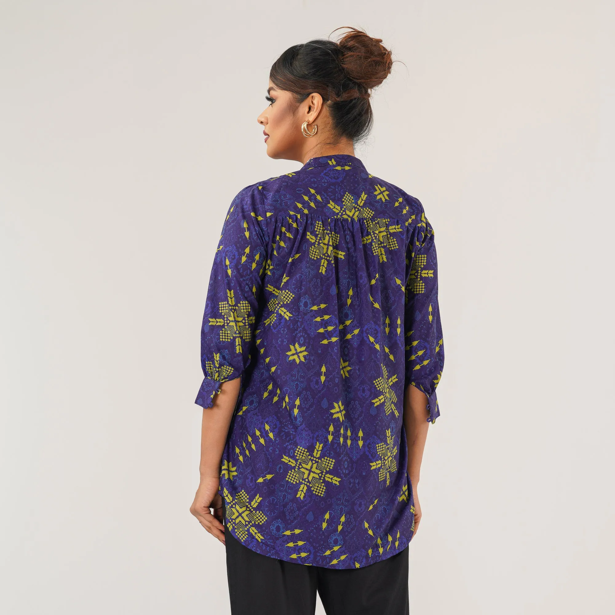 Womens Royal Blue Ethnic Top