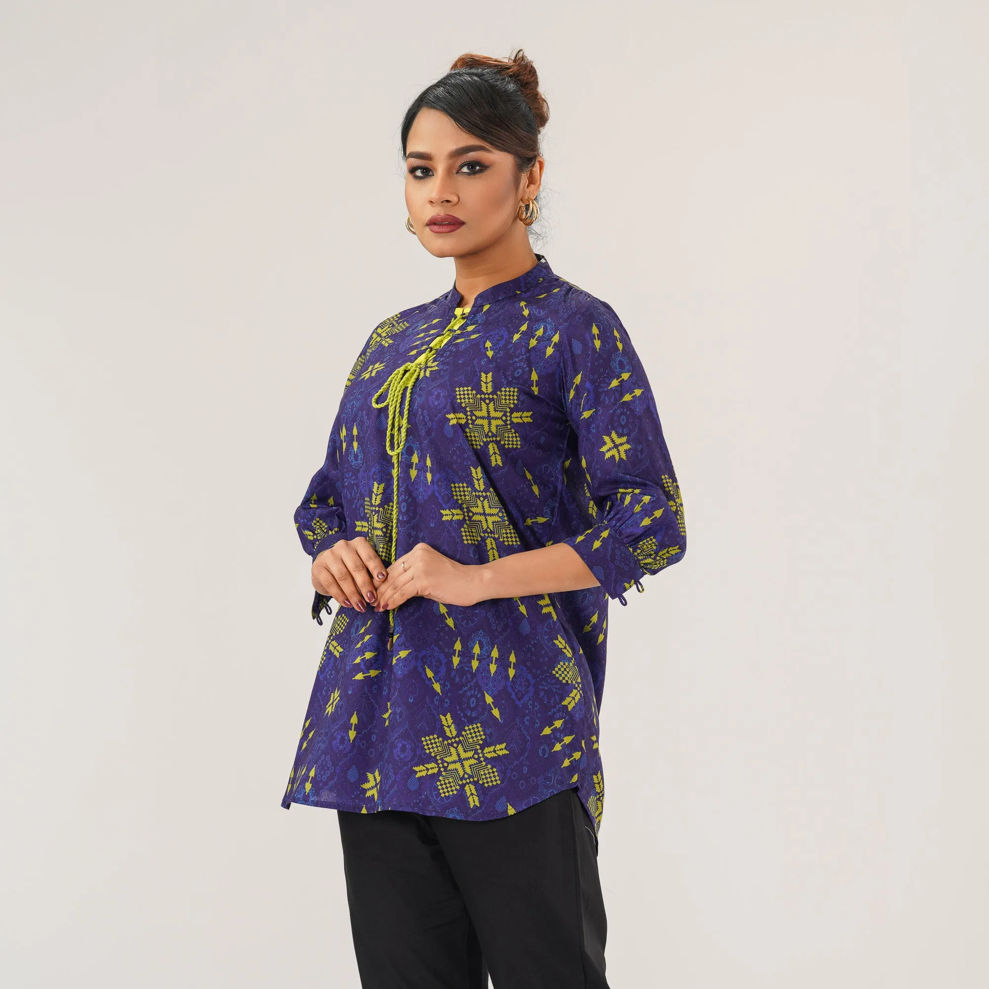Womens Royal Blue Ethnic Top