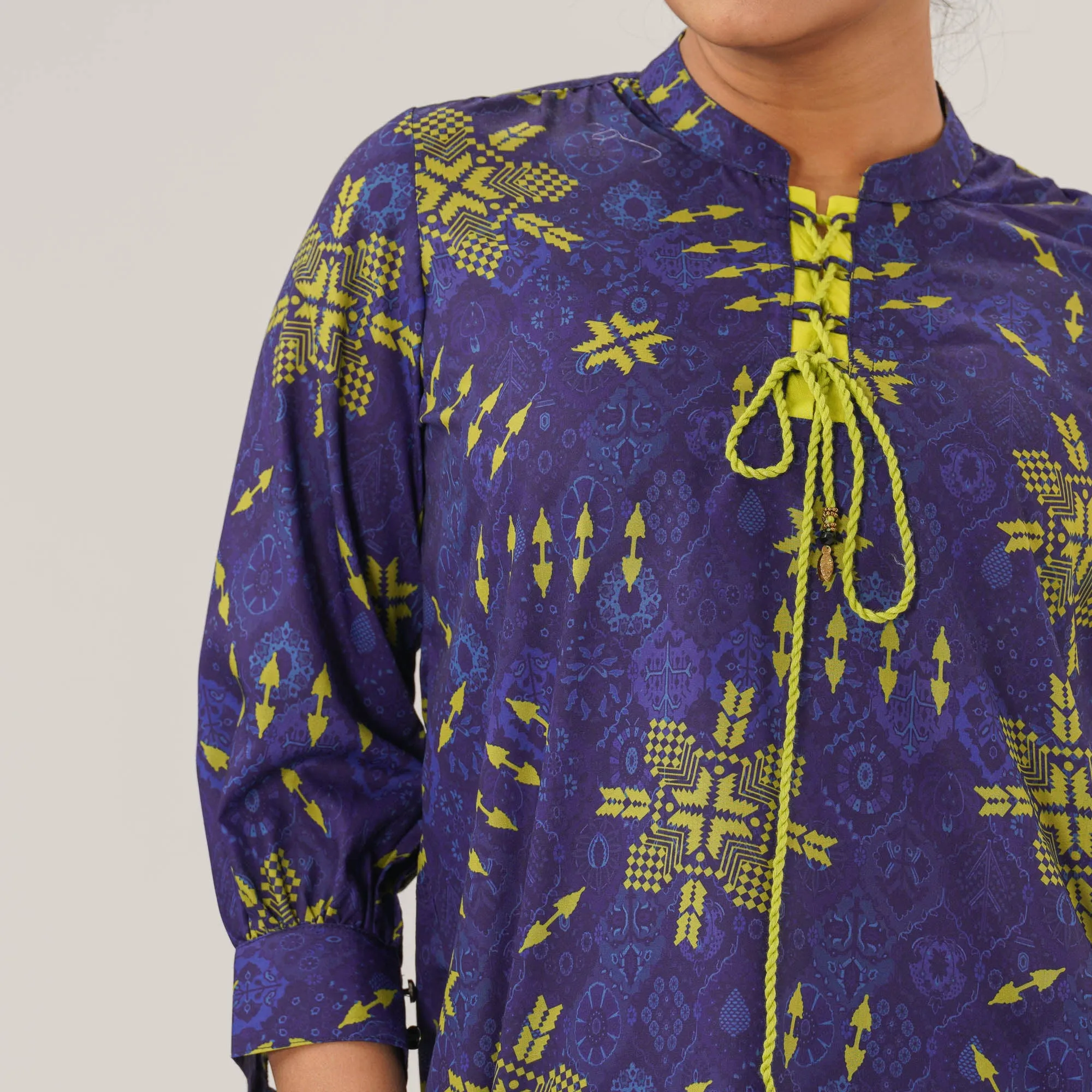 Womens Royal Blue Ethnic Top