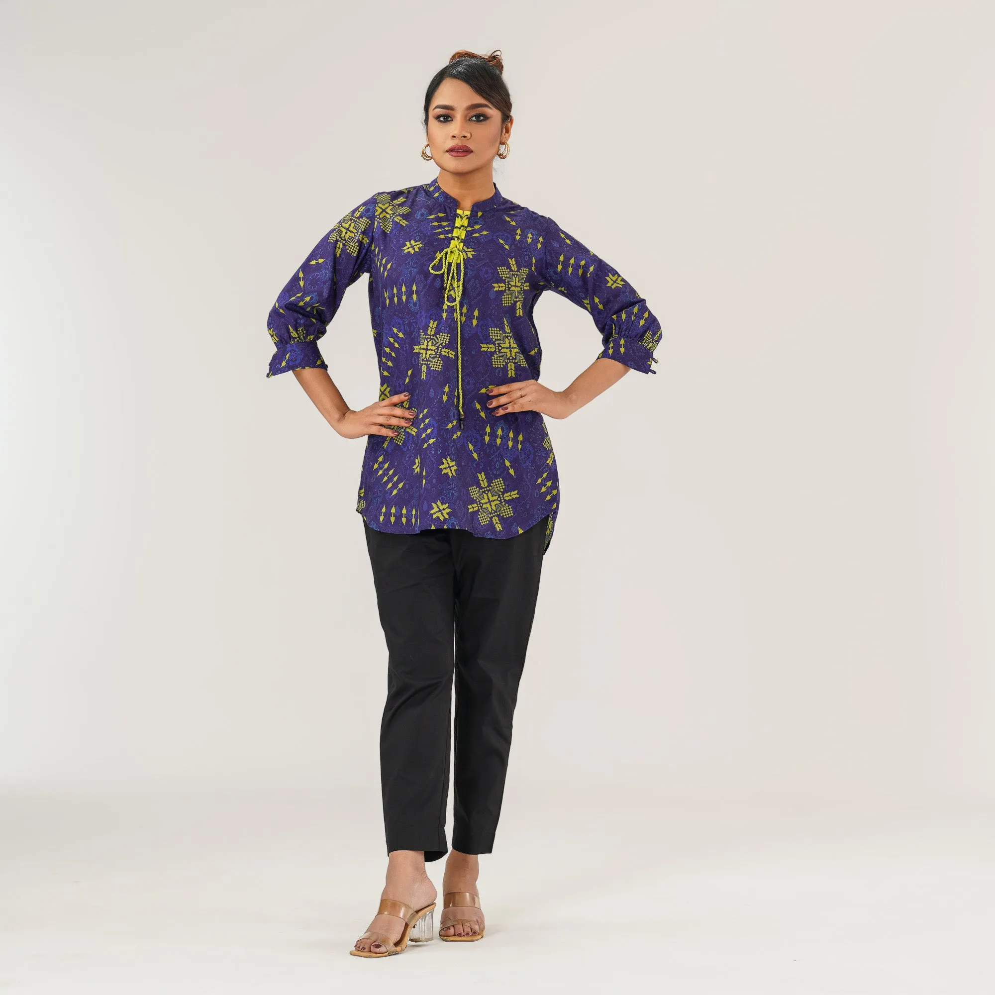 Womens Royal Blue Ethnic Top