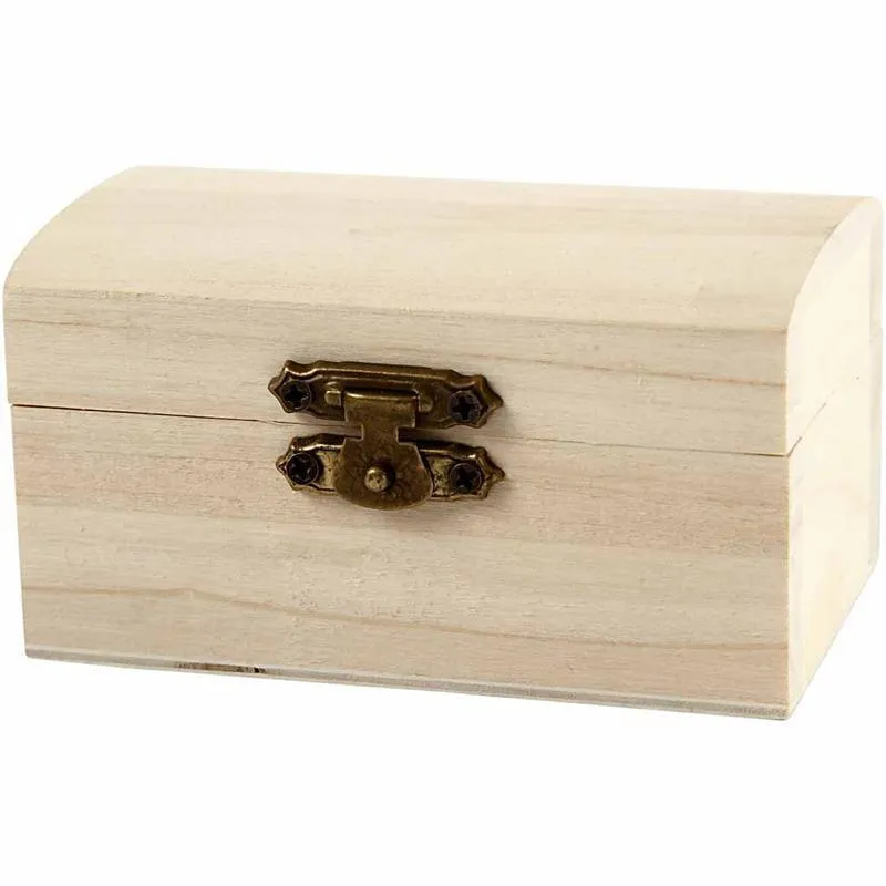 Wooden Treasure Chest Storage Box 9cm Decorate or Paint