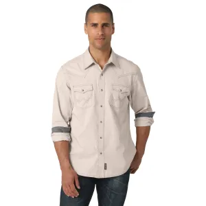 Wrangler Men's Retro Premium Denim Tan Snap Shirt