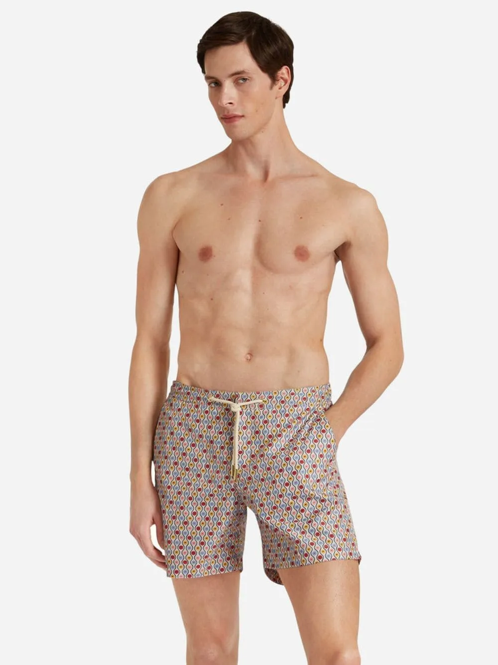 x La DoubleJ Whitsun White Sand  Bulldog Drawcord Swim Shorts