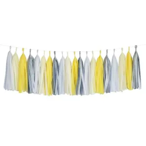 Yellow Gray White Ivory Grey Tassel Garland Banner Party Decoration Wedding