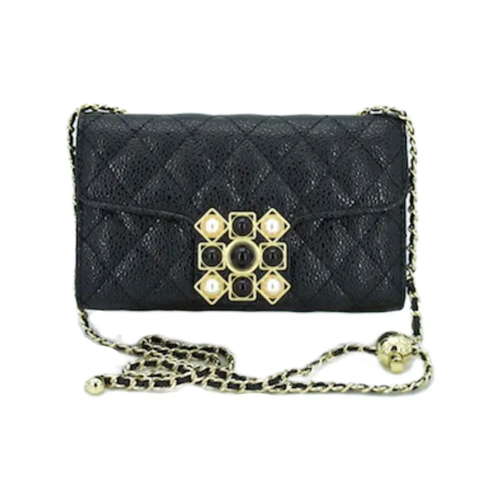Yellow Quilted Flap Shoulder Crossbody Bag