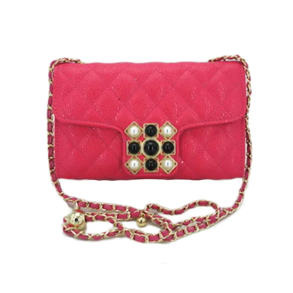 Yellow Quilted Flap Shoulder Crossbody Bag