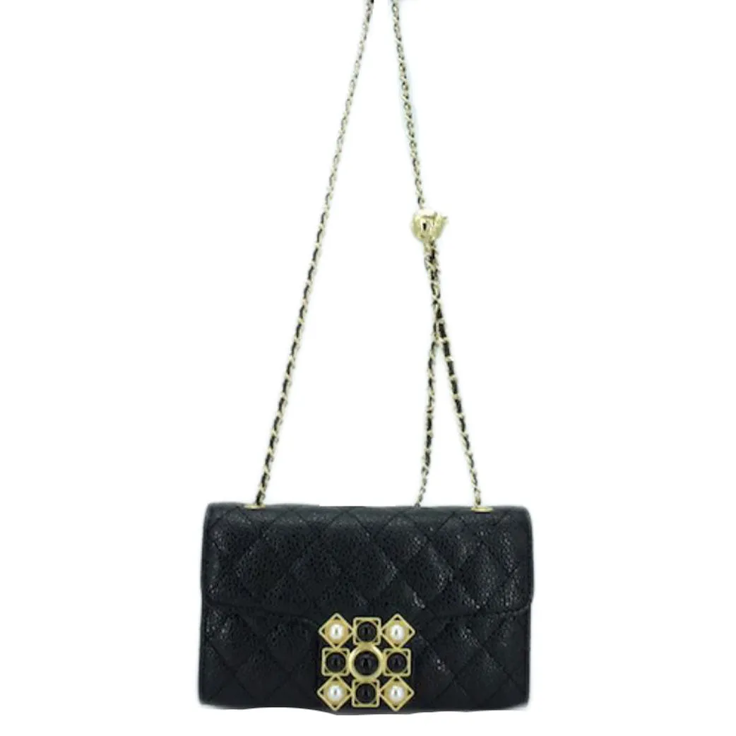 Yellow Quilted Flap Shoulder Crossbody Bag