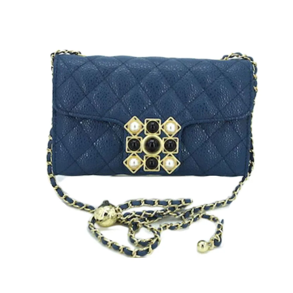 Yellow Quilted Flap Shoulder Crossbody Bag