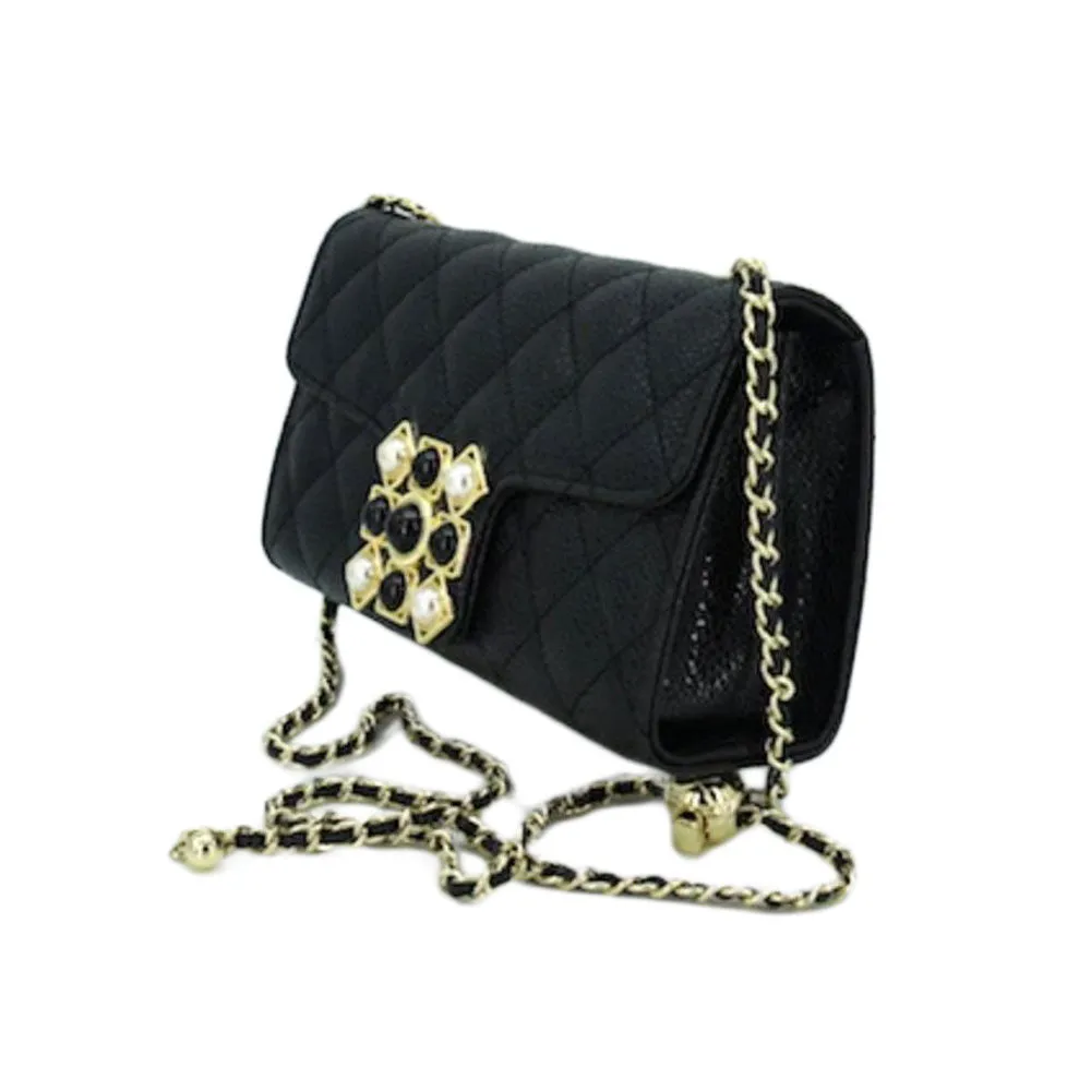 Yellow Quilted Flap Shoulder Crossbody Bag
