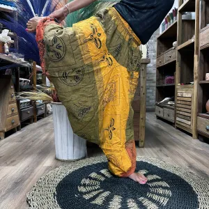 Yoga Pants - Aladdin Himalayan Print on Orange