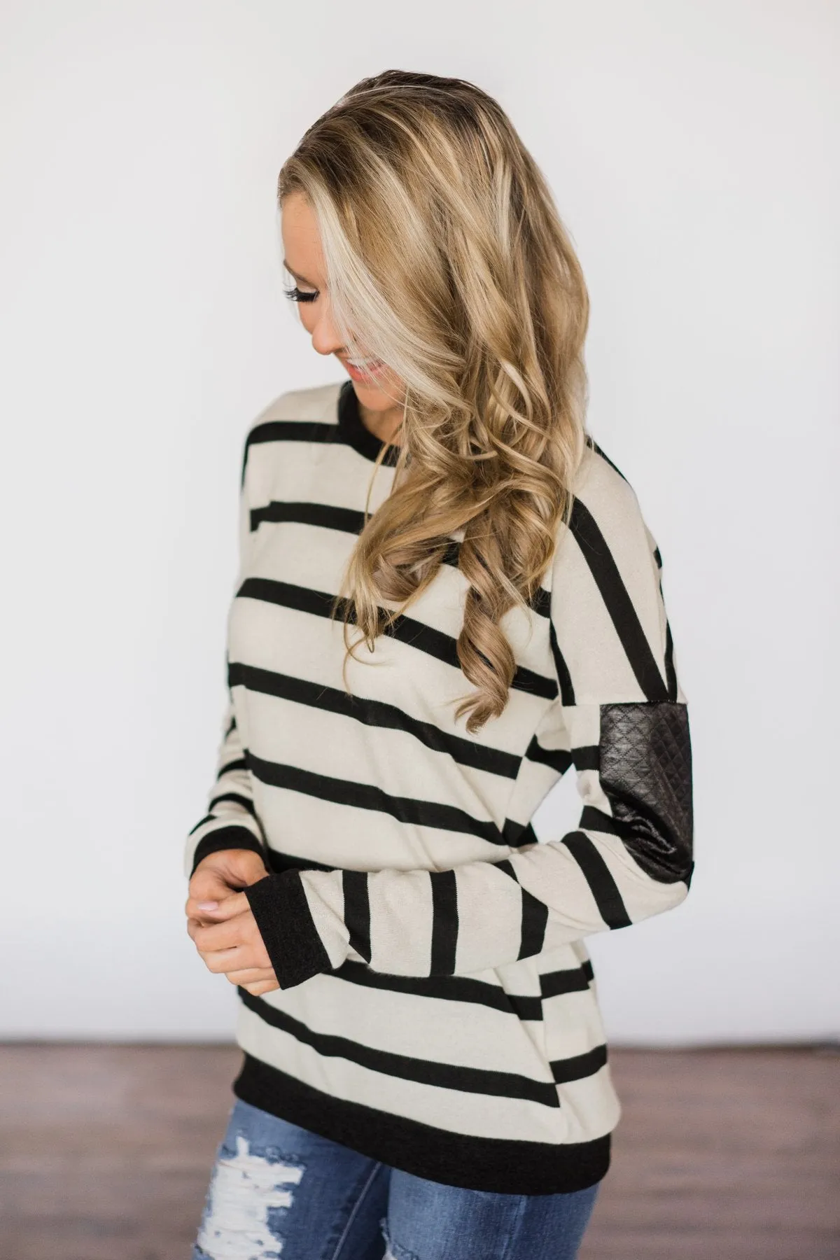 You Got it Bad Striped Top- Black