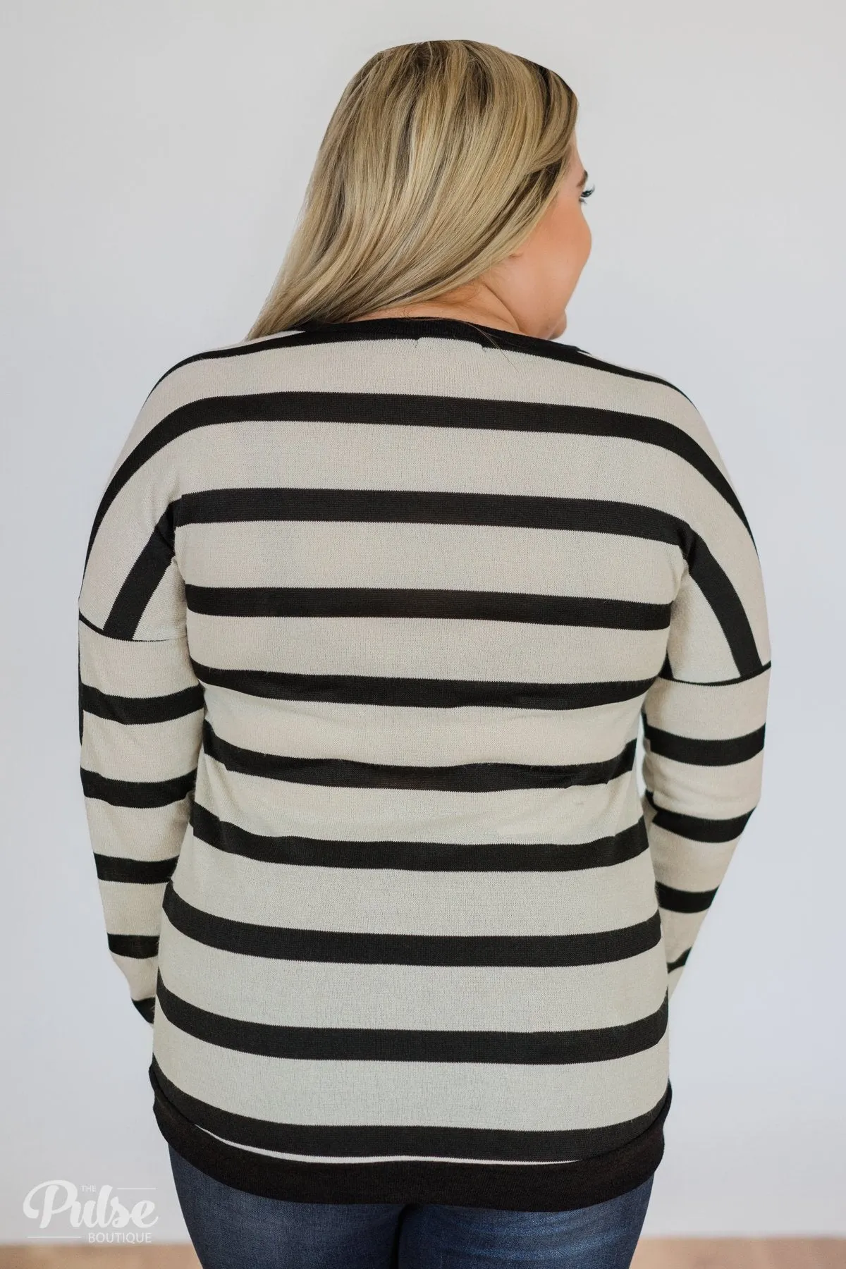 You Got it Bad Striped Top- Black