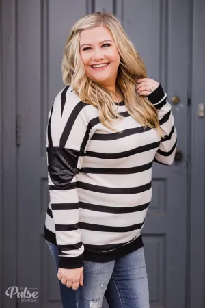 You Got it Bad Striped Top- Black